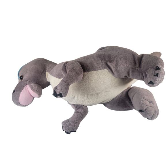Gray Dinosaur Plush Toy 16" Tall Cute Floppy Stuffed Animal Kids Soft Play - Picture 7 of 15